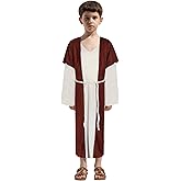 Gukefun Boys Jesus Costume - Biblical Robe Set for Kids, Nativity Disciples Halloween Christ Outfit