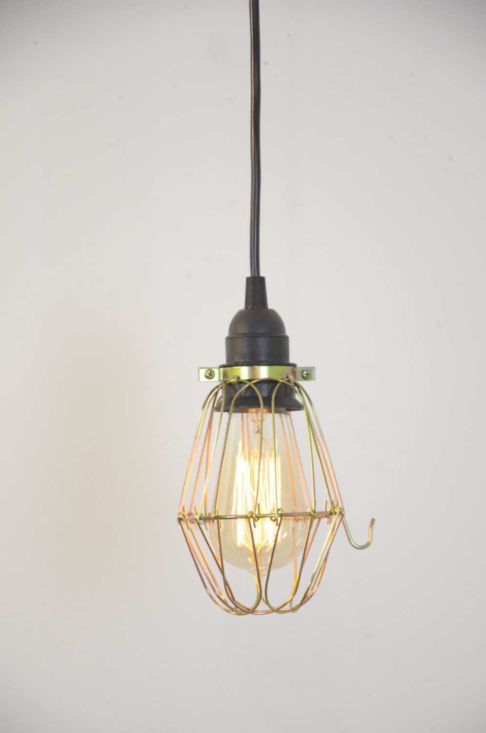 Brass Bulb Guard Pendant Hanging Light Handmade