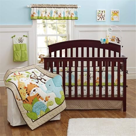 neutral safari crib bedding