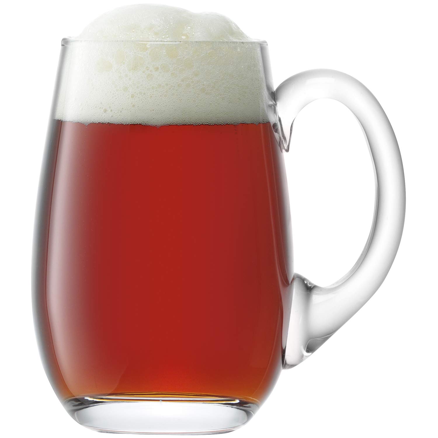 LSA International Bar Beer Tankard Curved 750ml Clear | 1 Unit | Mouthblown & Handmade Glass | BR39