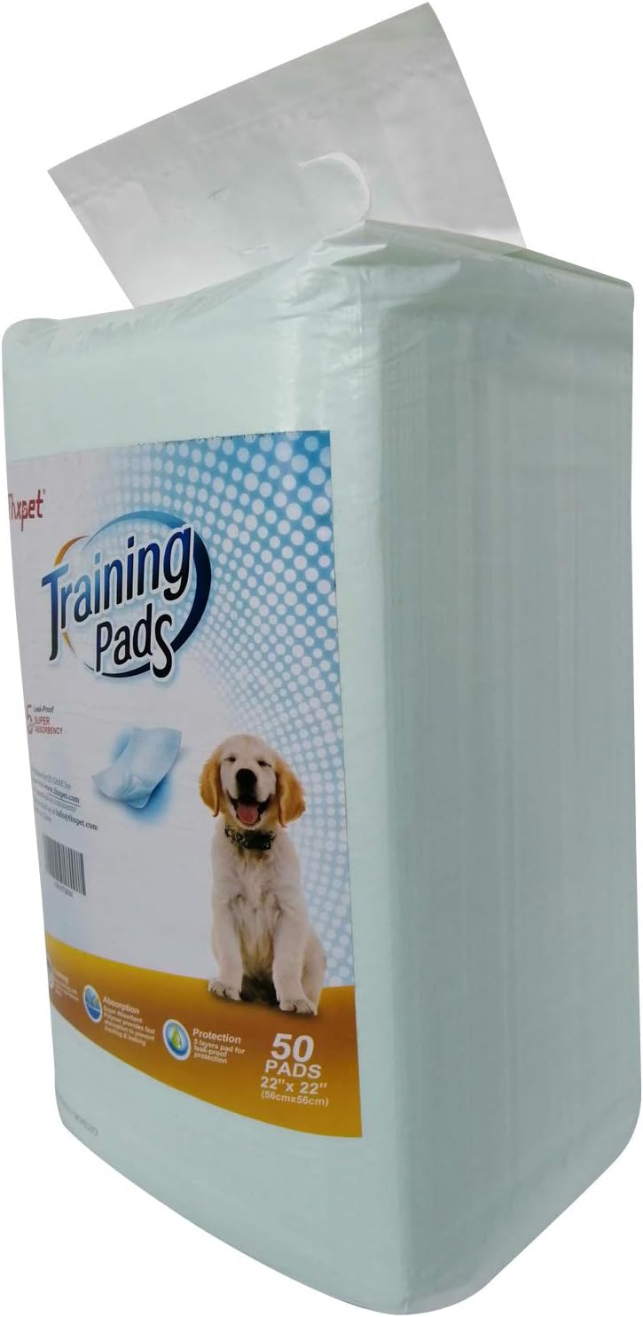 Thxpet Dog Pee Pads Super Absorbent 50 Count Puppy Training Pads, 24" x