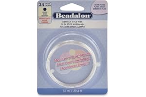 Beadalon German Style Wrapping Wire, Round, Silver Plated, 24 Gauge, 12 m / 39.4 ft