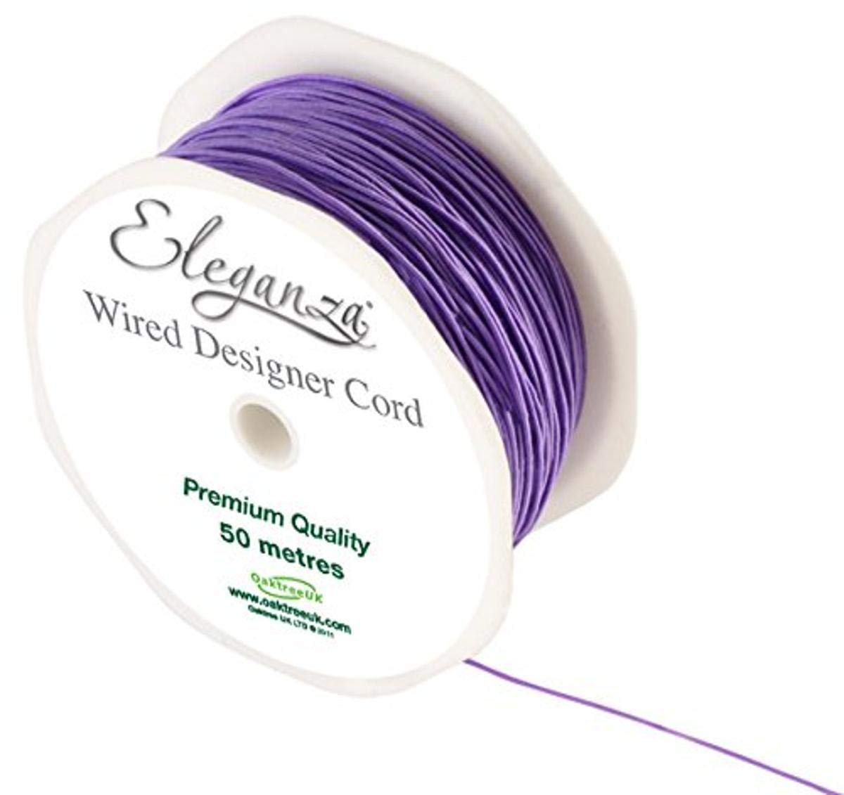 Eleganza Wired Designer Cord, Lavender, 1 mm x 50 m