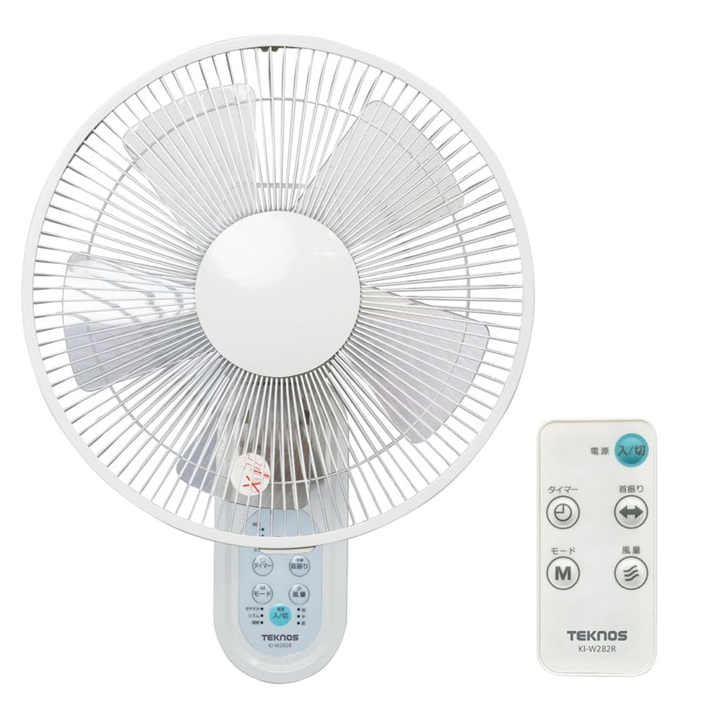 TEKNOS 壁掛け扇風機 壁掛け フルリモコン扇風機 30cm 5枚羽根 ホワイト IR-WF32R の商品画像