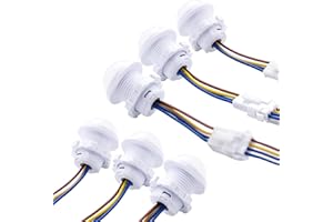 HISPKNIX 6 Pack Motion Sensor Switch 85-265V 40W, PIR Wall/Ceiling Mount with 30s Auto-Off & Night Mode