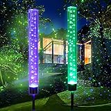 Outdoor Solar Garden Stake Lights,Wohome 2pcs Solar Acrylic Bubble RGB Color, Solar Landscape Lighting Light for Garden, Patio，Yard Decoration