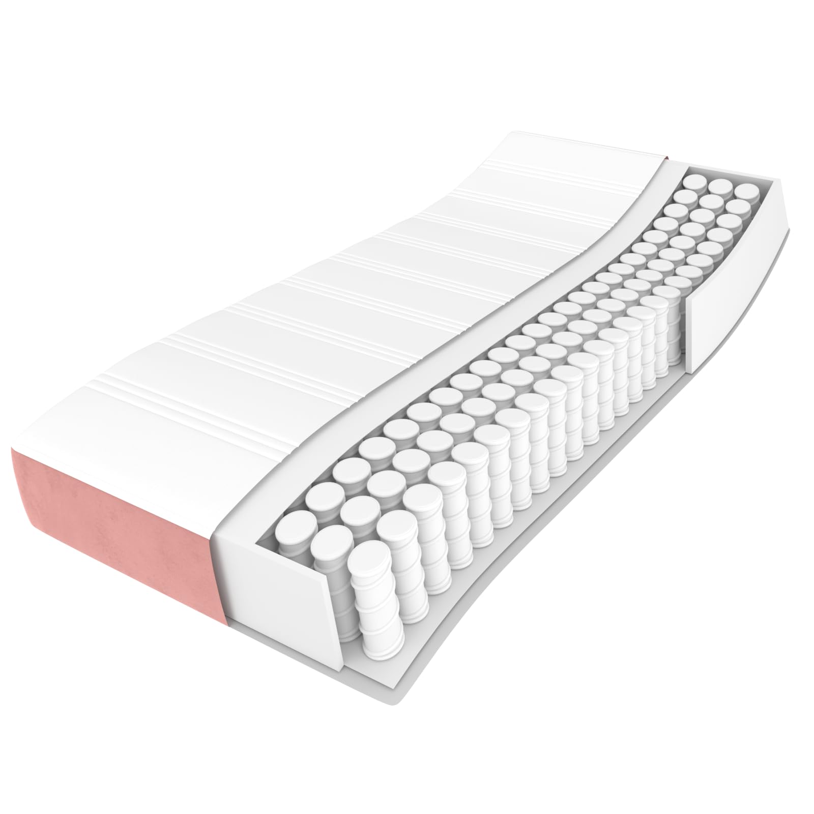 vidaXL Taschenfederkernmatratze Mittel Matratze Bett Matratzen Taschenfederkern Federkernmatratze Schaumstoffmatratze Rosa 90x190x20cm Samt 4