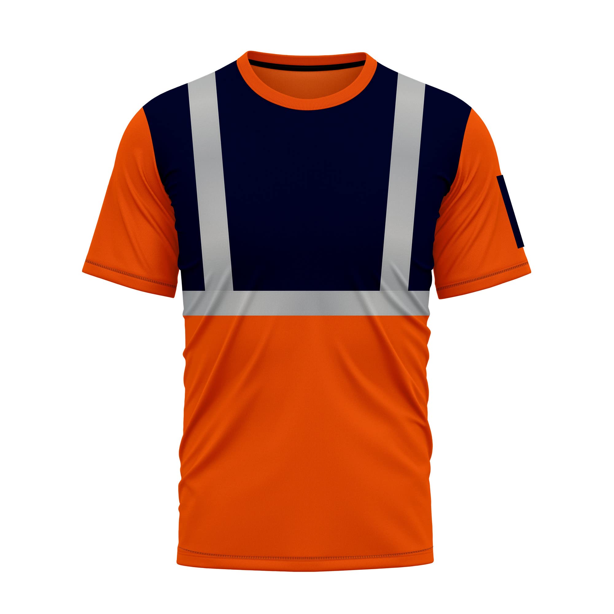 trending babz High Visibility Short Sleeves Quick Dry T Shirts Reflective Tape Safety Hi Vis Round Crew Neck Security Work Breathable Workwear Top Tee