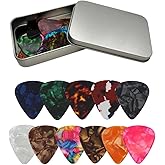 Guitar Picks 24 Pcs Plectrum for Electric, Acoustic, or Bass Guitar (Celluloid)