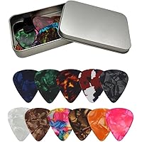 Guitar Picks 24 Pcs Plectrum for Electric, Acoustic, or Bass Guitar (Celluloid)