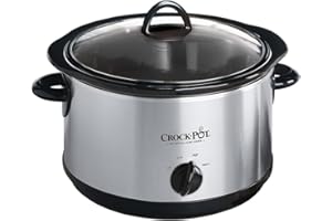 Crock-Pot 4.5 Quarts Manual Design Series Slow Cooker with 3 Manual Heat Settings Cooks Meals for 4 Plus People with Removable Stoneware Bowl, Silver