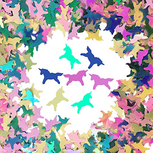 image for JPACO Rainbow Unicorn Confetti 1,500 PCS (50 Grams) - iridescent Paste