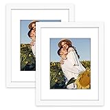 Golden State Art, Set of 2 White Photo Wood Frame