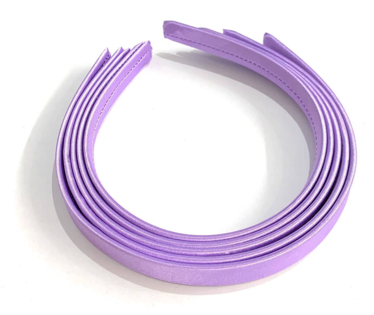 5 x 15mm Thick Plain Satin Headbands Pack School Girls Alice Hair Band DIY Headband Set UK (Lilac/Lavender Purple)