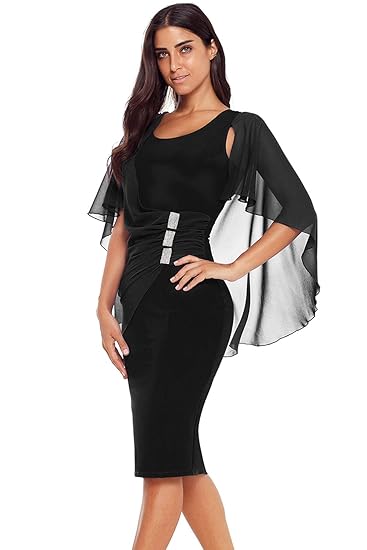 black dress with rhinestone accents