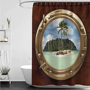 Amazon Com Homecoco Shower Curtains Purple And Green Hawaiian