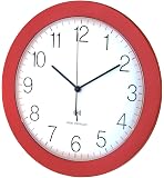 CalleaDesign Horloge Murale Design 46 Cm – Rouge Feu, Fabriquée En Italie, Mouvement Allemand Silencieux