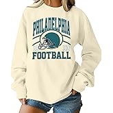 MNLYBABY Football Sweatshirt Women Game Day Sweatshirts Football Team Fans Pullover Long Sleeve Crew Neck Tops