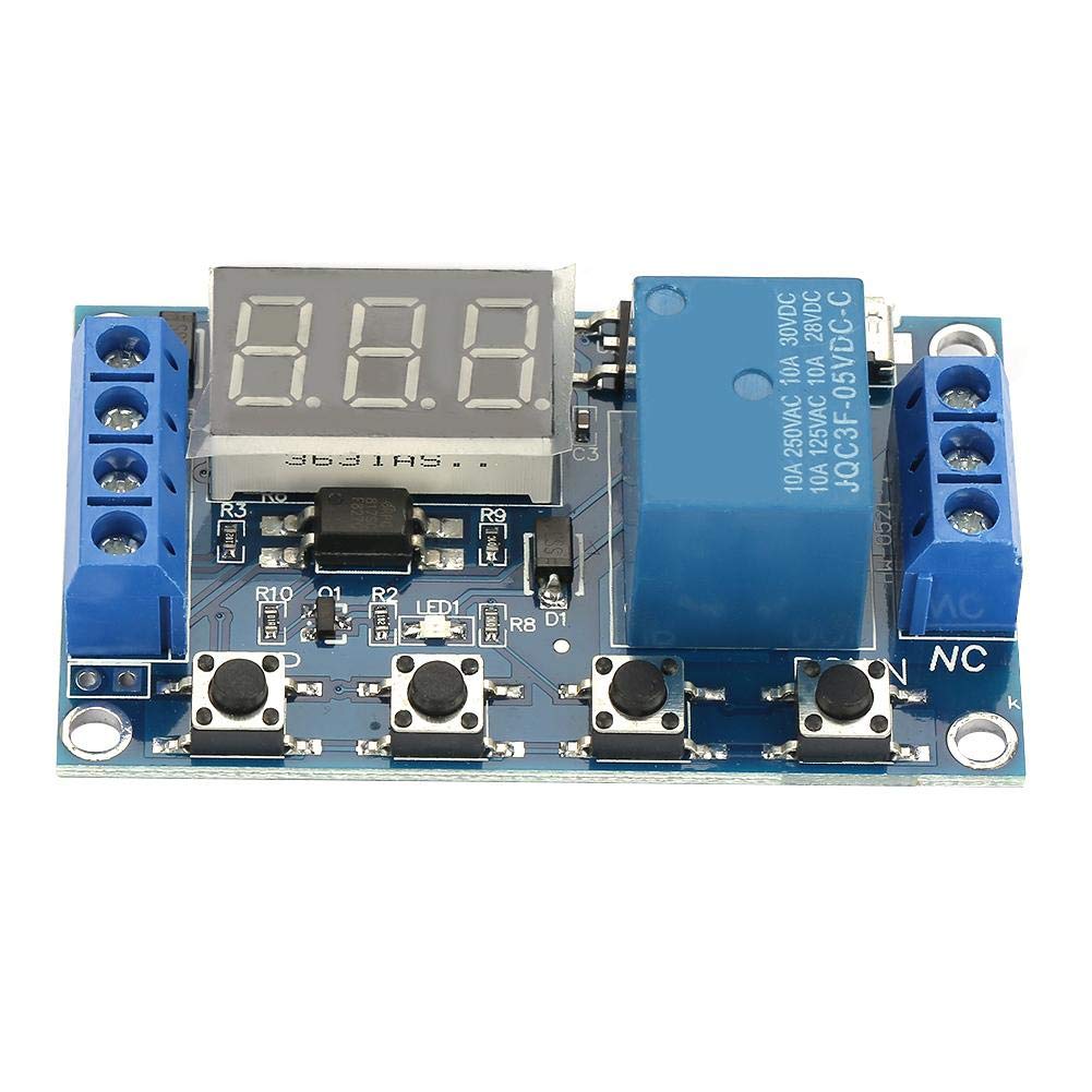 DC 6-30V Cycle Delay Timer Switch LED Display Delay On/Off Relay Module Trigger 0.1s to 999min adjustable