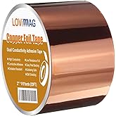 LOVIMAG Copper Foil Tape (2inch X 33 FT) with Conductive Adhesive for Guitar and EMI Shielding, Crafts, Electrical Repairs, G