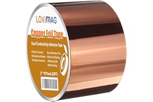 LOVIMAG Copper Foil Tape (2inch X 33 FT) with Conductive Adhesive for Guitar and EMI Shielding, Crafts, Electrical Repairs, Grounding, Adhesive Tape.