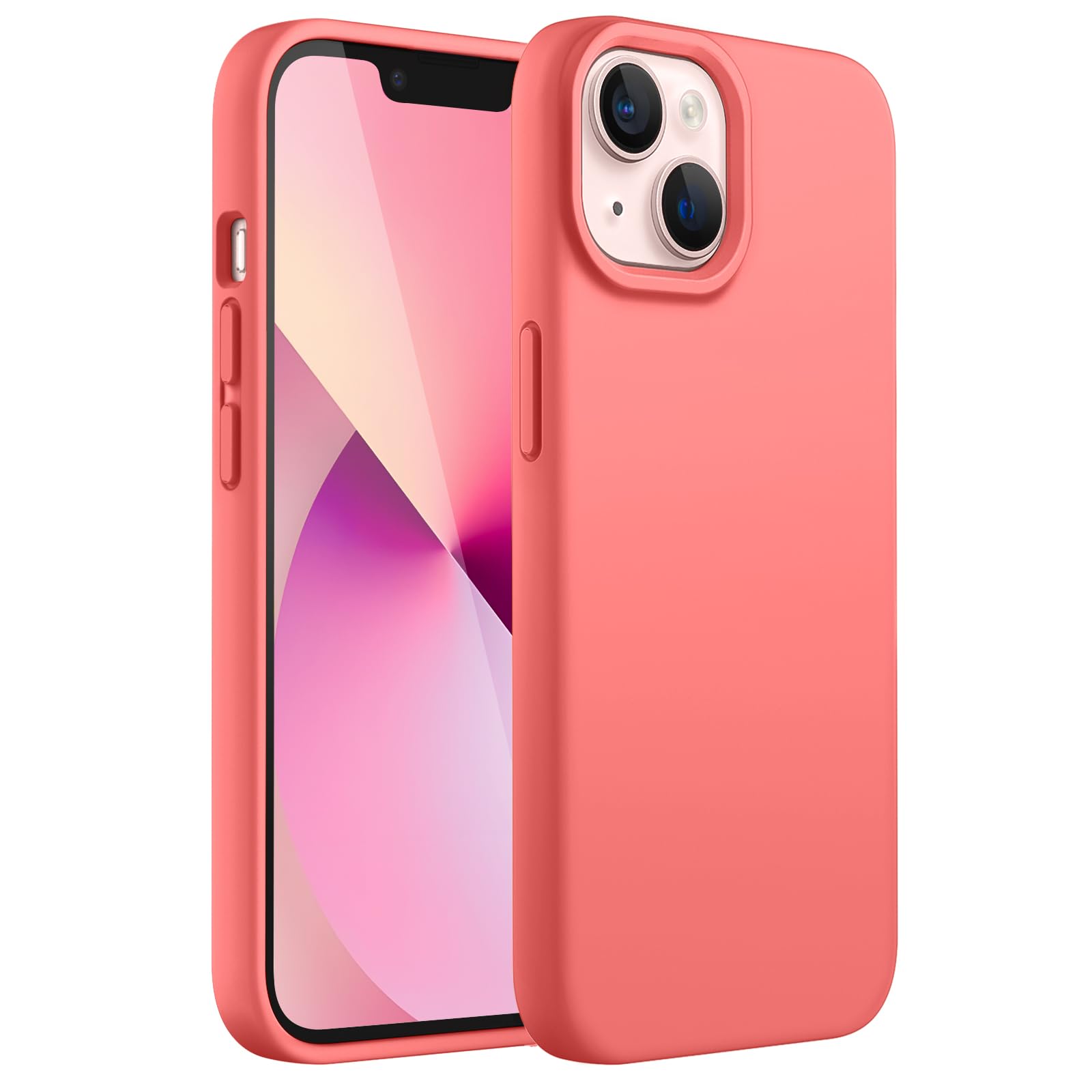 Photo 1 of JETech Silicone Case for iPhone 13 6.1-Inch, Silky-Soft Touch Full-Body Protective Phone Case, Shockproof Cover with Microfiber Lining (Pink Pomelo)