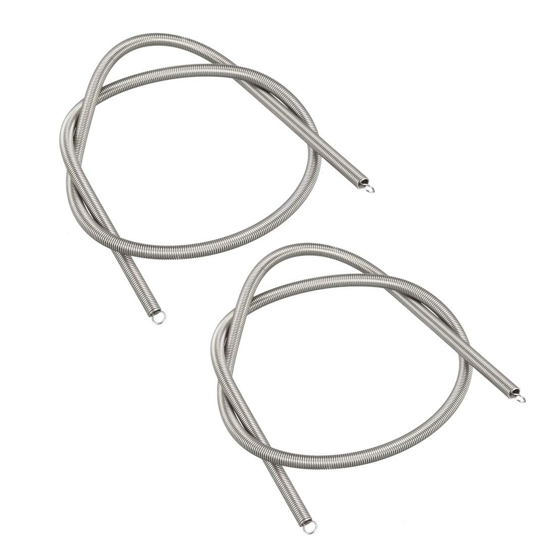 sourcing map Extended Tension Spring Wire Diameter 0.016", OD 0.16", Free Length 11.81" Stainless Steel Small Dual Hook Tension Spring for Machinery Construction Industrial 2pcs