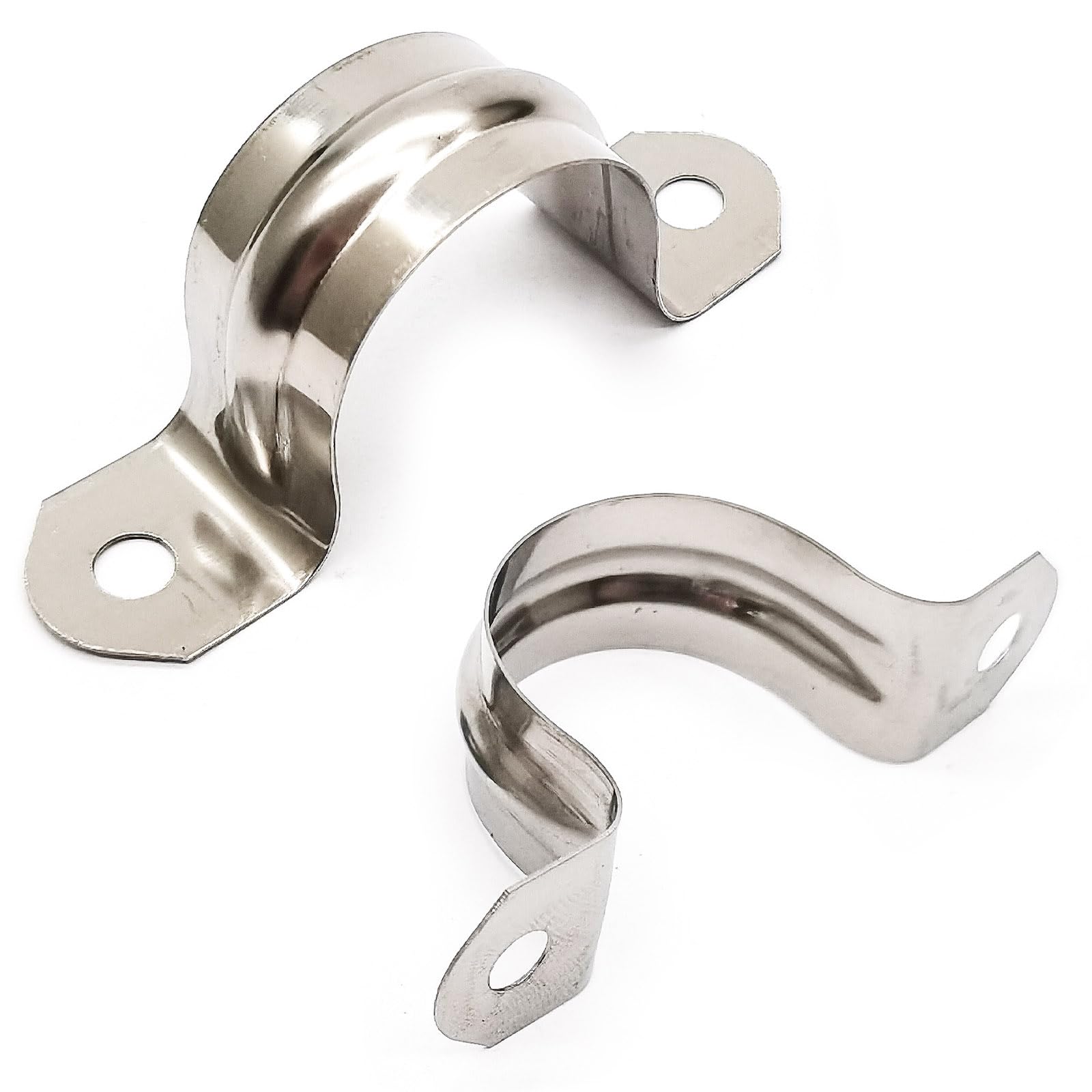 Nge 1inch Rigid Pipe Strap Clamp-Two Hole Strap-U Bracket Tube Clip-Stainless Steel Heavy Duty Pipe Fasten Holder-Secures Conduit，50Pcs（35mm)