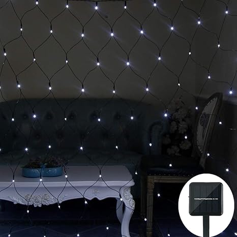 Solar Bush Net Lights Outdoor Wall Roof Mesh Lights With 8