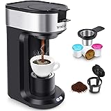 Cafetera MOSFiATA Cafetera con filtro 3 en 1 para café en polvo, cápsula de café, parada de goteo de té Limpieza automática Negro [Clase energética A +++]