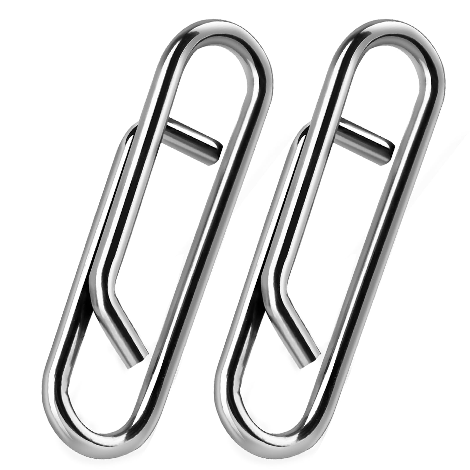 9KM DWLIFE Fishing Clips 50PCS Lure Clips Stainless Steel Fast Clips Snaps Quick Change Connector for Saltwater Freshwater L#