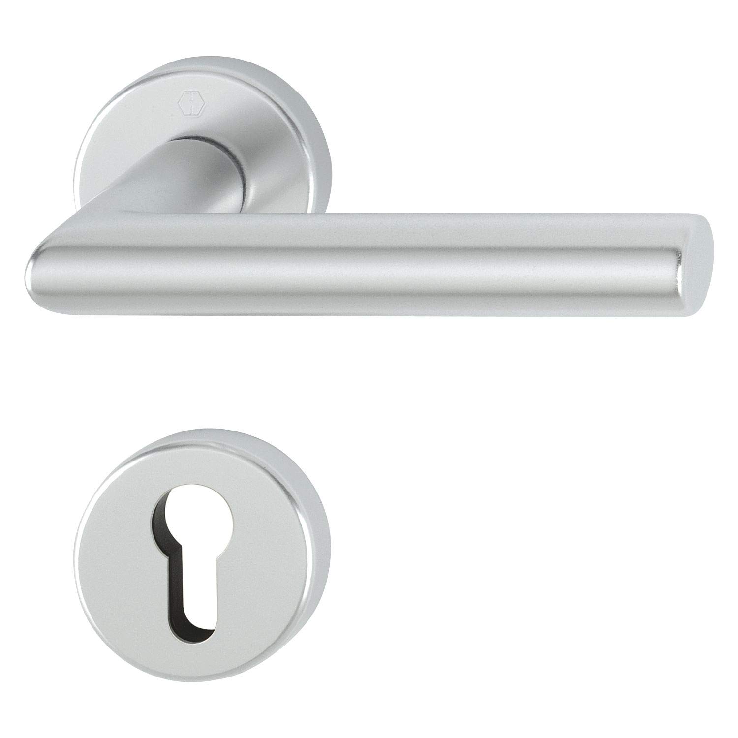 HOPPE 3549672 FH Handle Set Amsterdam-on Rosette, PZ, 40-45, Silver anodised, Silber eloxiert — image 1