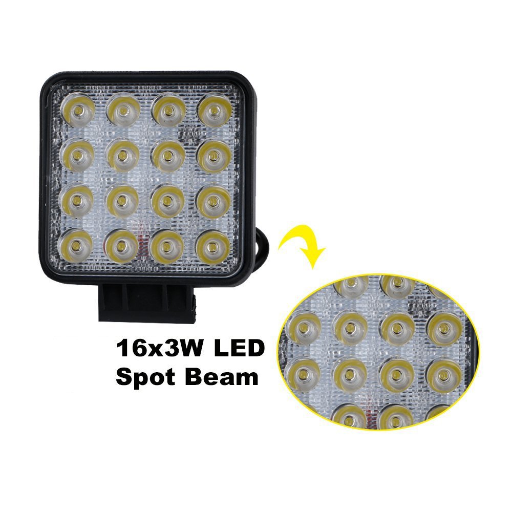 Pair 48W 4Inch Led Work Light Spot Beam Tractor Truck Trailer Driving
