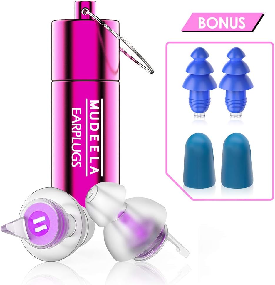 High Fidelity Concert Earplugs - Hearing Protection Ear Plugs for Concerts, Musicians, Motorcycle - Noise Reduction (23db) High Fidelity Ear Plugs - Reusable Music Musician Ear Plugs