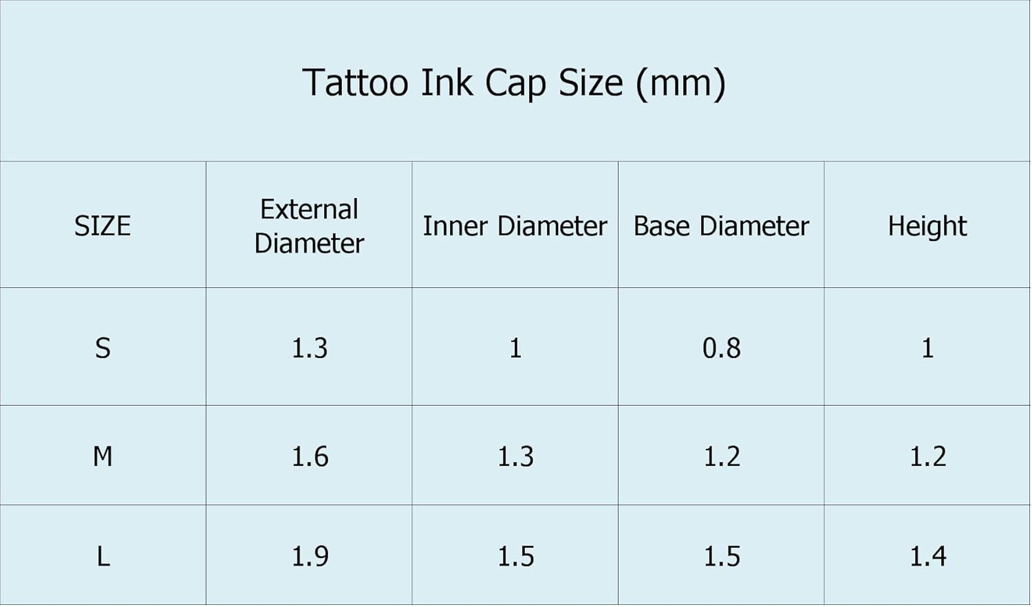Beauty7 Tattoo Ink Cups 100Pcs Mixed Sizes Pigment Caps Holder Container Tattoo Supplies, transparent, M (Pack of 100) - Image 3