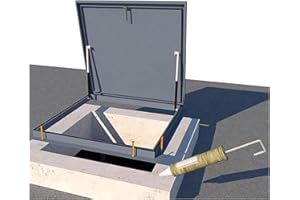 Galvanized Steel Roof Hatch Door,Heavy Duty Roof Security Door with Gas Shock Strut & Rubber Seal Strip,Maintenance Hatch Cov