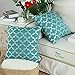 CaliTime Pack of 2 Soft Throw Pillow Covers Cases for Couch Sofa Home Decoration Modern Quatrefoil Trellis Geometric 18 X 18 Inches Teal