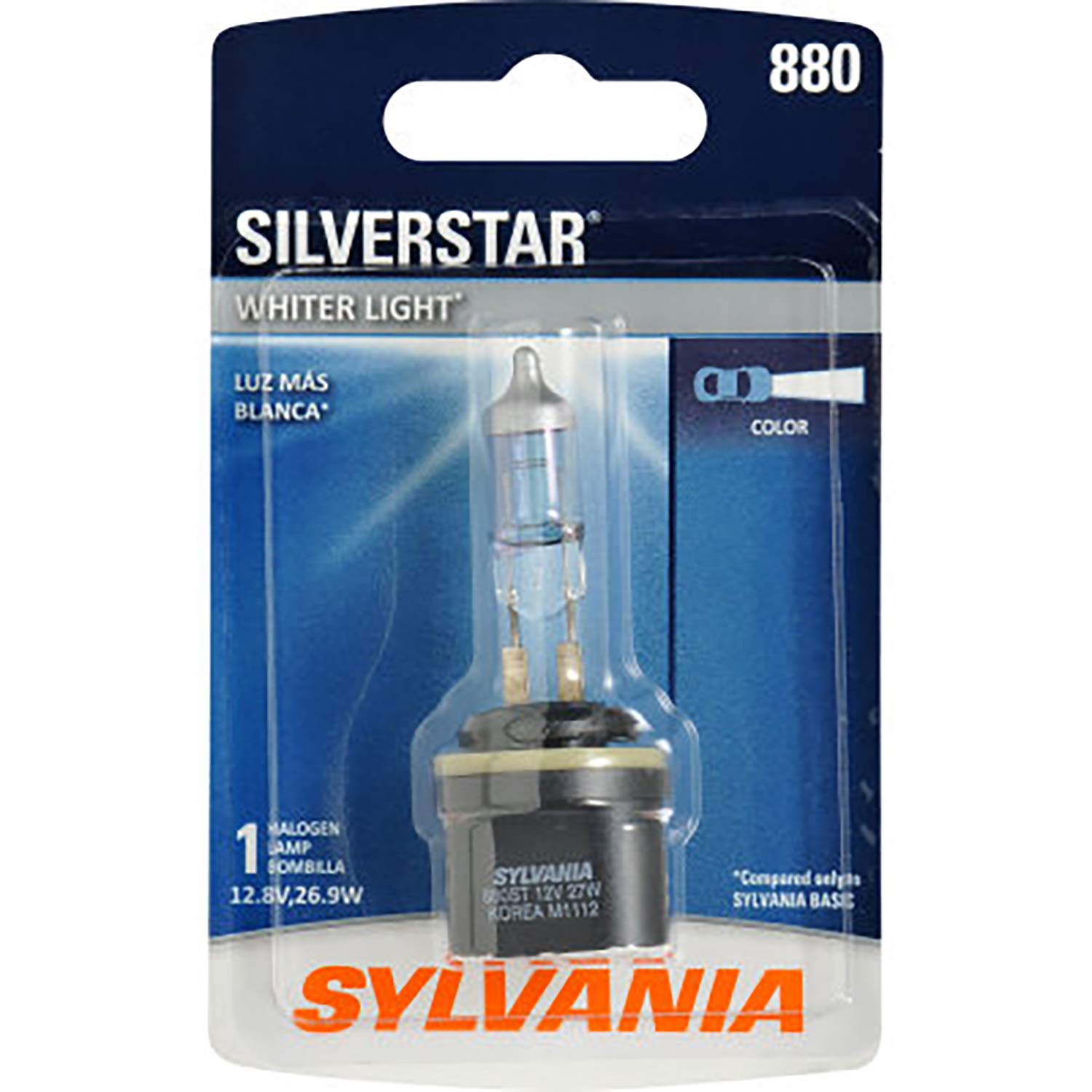 SYLVANIA - 880 SilverStar Fog Light Bulb - High Performance Halogen Headlight Bulb, Brighter Downroad with Whiter Light (Contains 1 Bulb)