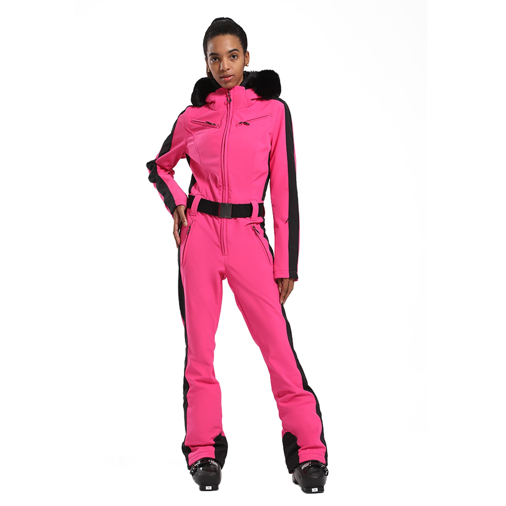 Photo 1 of GSOU SNOW Ski Suit Women One Piece Snowsuit Snowboard Slim Insulated Jumpsuit Waterproof Windproof for Outdoor Sports