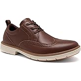 Men's Orthopedic Business Leather Dress Shoes: Comfortable Arch Support Plantar Fasciitis Formal Tuxedo Oxford, Flat Feet Casual Modern Classic Wingtip Walking Shoes for Foot and Heel Pain Relief