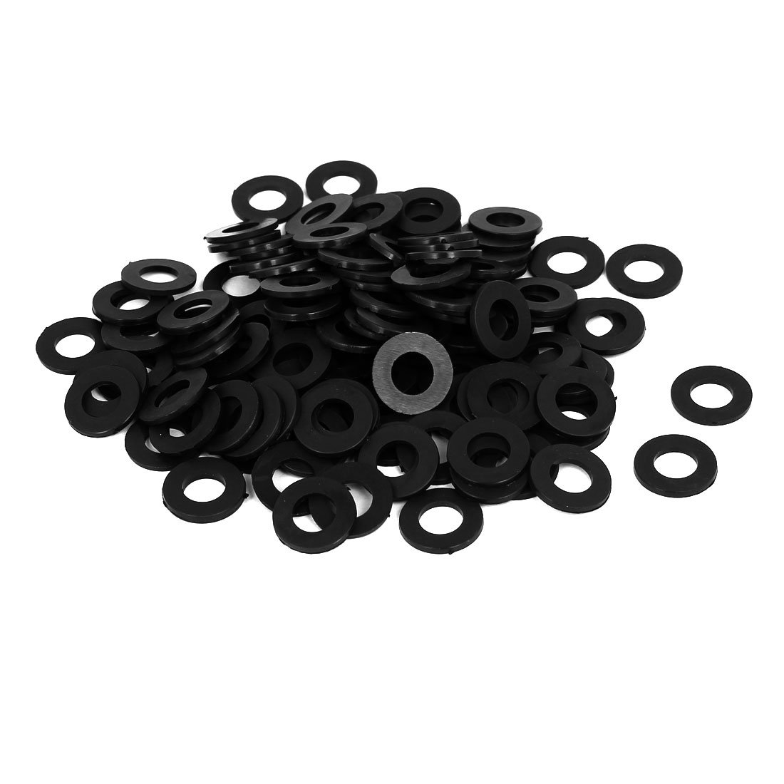 sourcingmap M8 x 16mm x 1.5mm Nylon Flat Insulating Washers Gaskets Spacers Fastener for Faucet Pipe Water Hose Black 200PCS