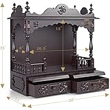 Aakaar Idols & Temples, Wall Hanging, Handcrafted Wooden Temple/Mandap/Pooja Mandir/Home Temple Without Doors - 24" VO Without Dome for Home & Office