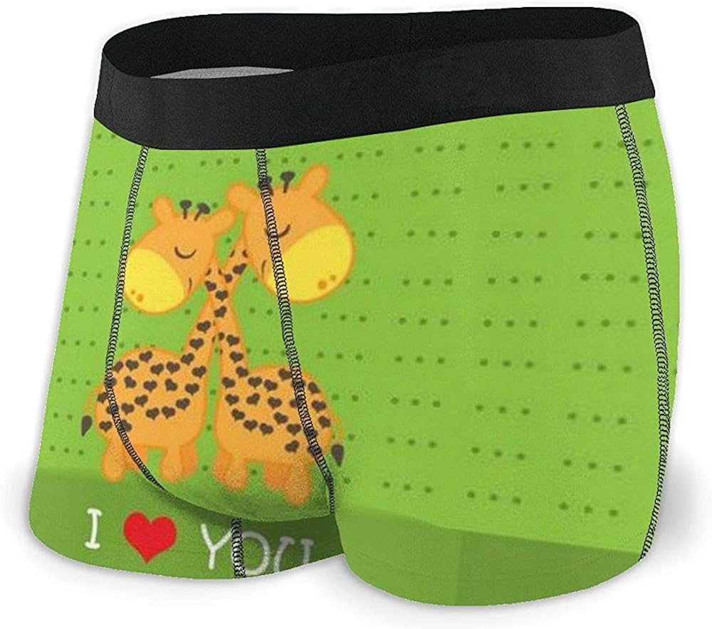 ster Giraffe Love Men's Boxer Briefs Stretch Comfortable