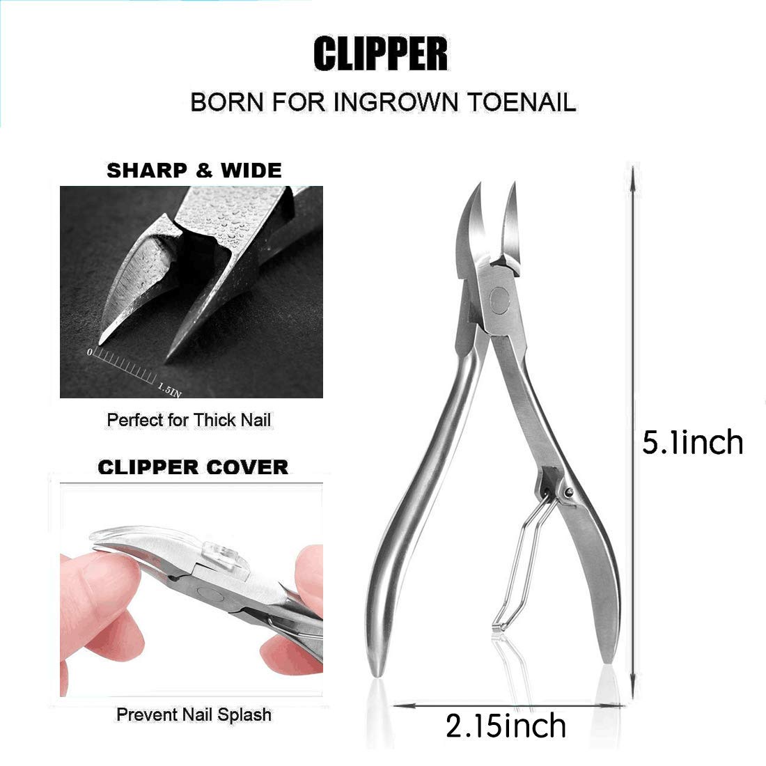 JTIEO Ingrown Toenail Tool Kit (9PCS), Professional Toe Nail Clipper Set for Ingrown & Thick Nail, Stainless Steel Ingrown Toenail Kit…: Beauty