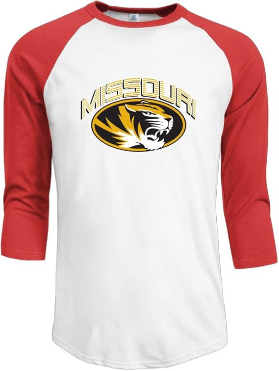 Gfkrt69ghy Men's Missouri Tigers 100 Cotton 3/4 Sleeve Athletic