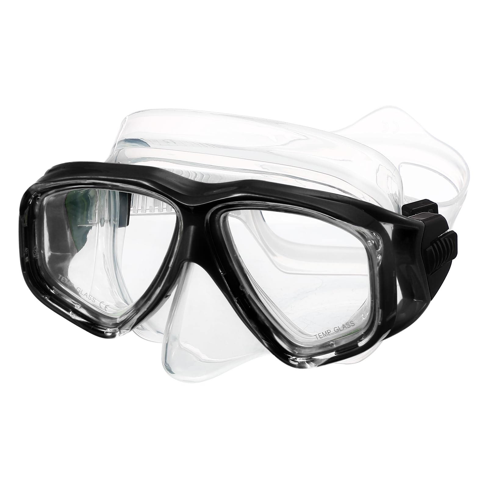 PATIKIL Swim Goggles with Nose Cover, Silicone Scuba Diving Mask Anti-Fog Snorkel Dive Goggles Snorkeling Dive Mask Gear for Youth Junior Adult Scuba Diving, Black