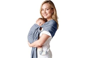 MISSWISDOM Baby Ring Sling Baby Carrier Newborn to Toddler Carrier (7-35 lbs), Baby Sling Carrier, Toddler Sling Carriers, Infant Wraps Carriers, Blue
