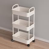 Multibao 3 Tier Storage Trolley on Wheels White 35x24x68 cm view 6