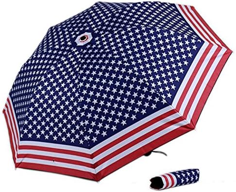 Yuelove Convenient Star Print UV Sun Protection Sun Sky 3 Folding Parasols Rain Umbrella (Multicolor, 1pc)