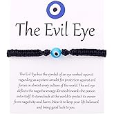 SUMMER LOVE Handmade Jewelry Evil Eye Bracelets with Card,Black Red String Bracelets Kabbalah Protection Luck Amulet for Women Men Friends Pulseras Mujer